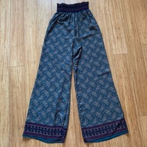 High rise wide leg pants